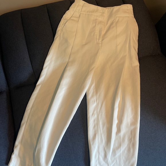 Jil Sander wild leg carpi high waisted trousers white pants cotton. size 36. - Picture 2 of 4